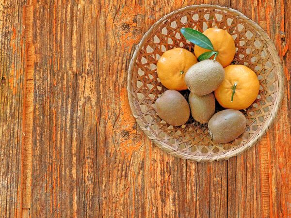 Fruit On The Wooden Background