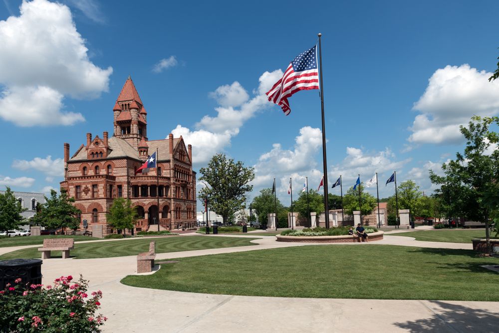 The Hopkins County Courthouse in Sulphur Springs in Northeast Texas