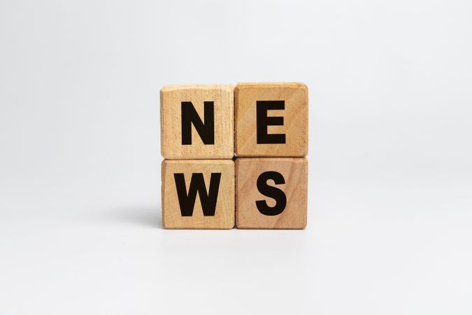 news word on wooden blocks