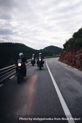 Motorbike club riders traveling together to the mountains 5nDeMb