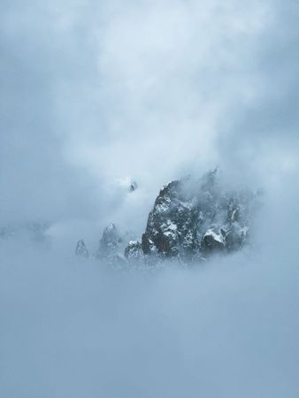 Emerging from the clouds
