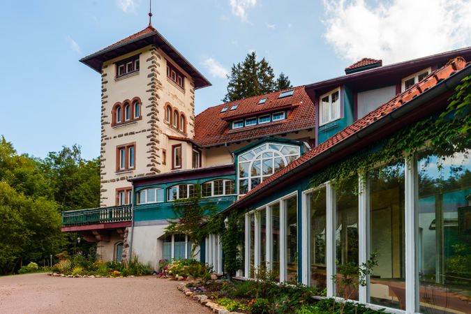 Old hotel in the Vosges mountains. Empty hotel.