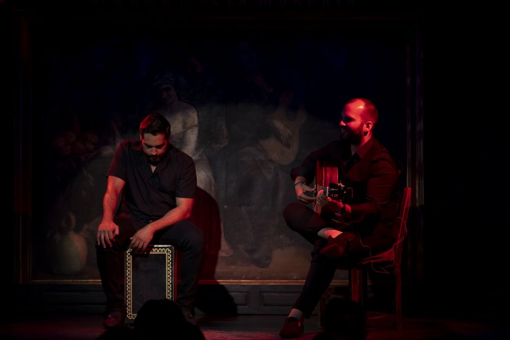 Musicians playing instruments on stage