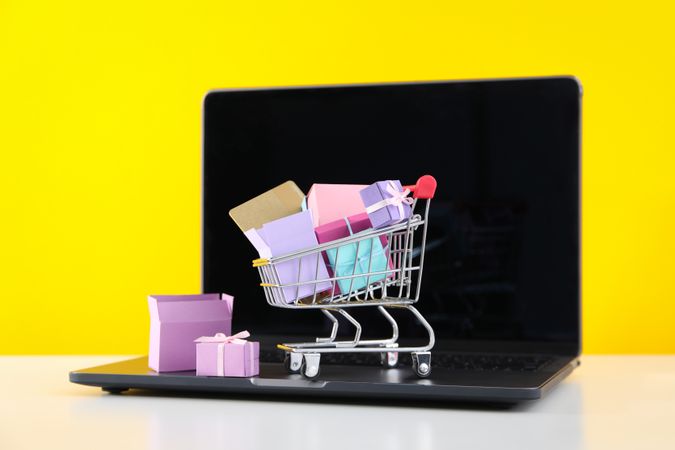 Concept of online shopping, and discounts