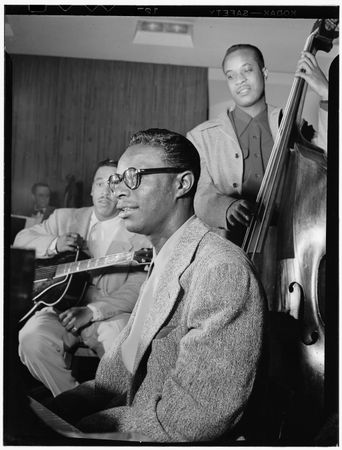 New York City, New York, USA - July, 1946: Portrait of Oscar Moore, Nat King Cole, and Wesley Prince