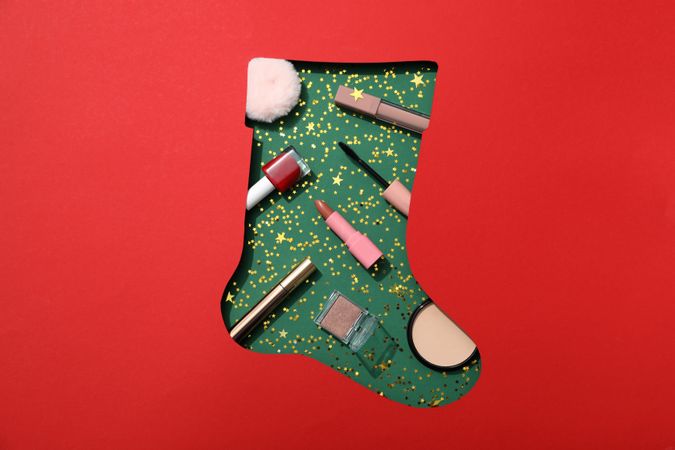 Concept of different cosmetics, different winter cosmetics