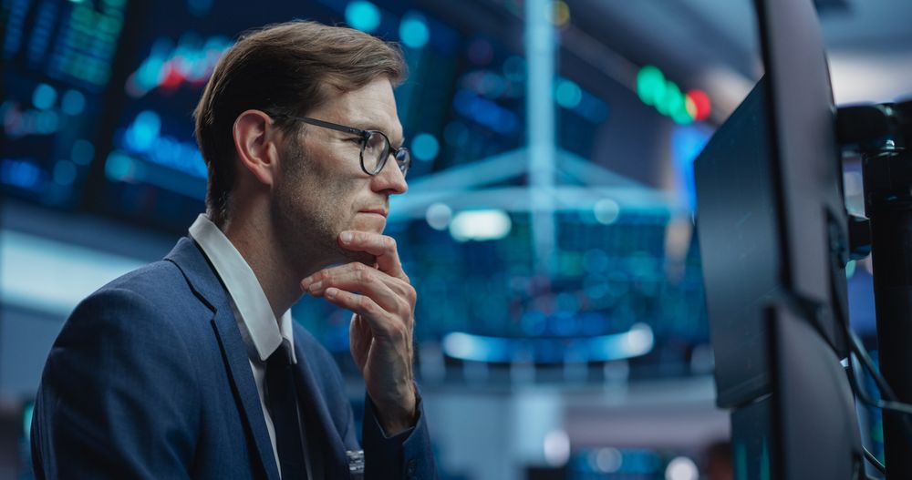 Portrait of an Adult Working in an International Stock Exchange Company