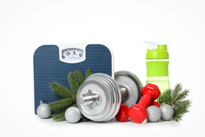 Concept of Sport and Happy New Year, isolated on plain background