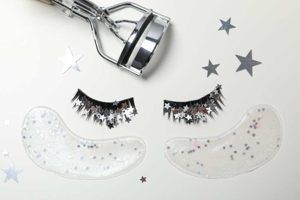 False eyelashes, concept of different makeup accessories