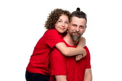 Family portrait dad and daughter