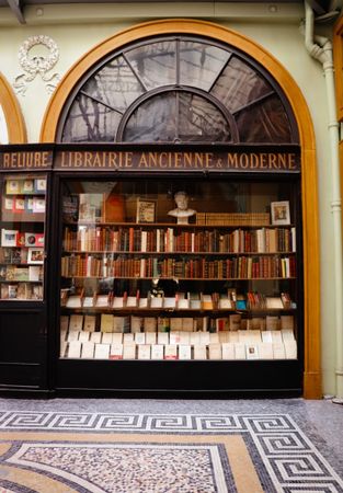 Exterior view of a bookstore in Paris, France