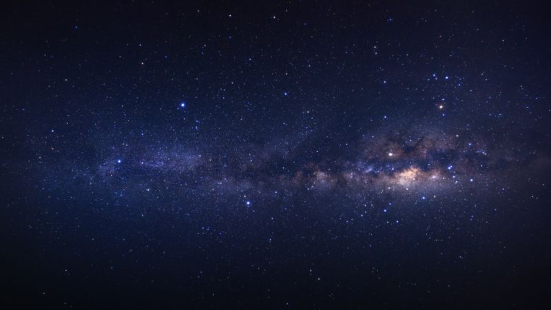 Panorama clearly milky way galaxy with stars and space dust in the universe