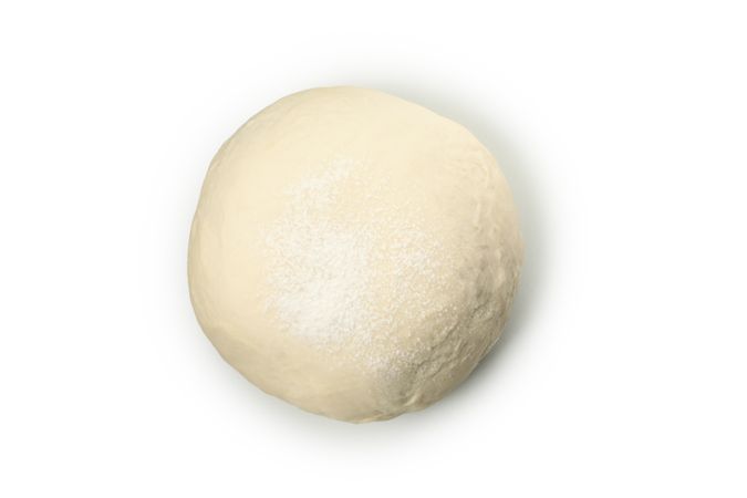 Fresh dough ball isolated on blank background