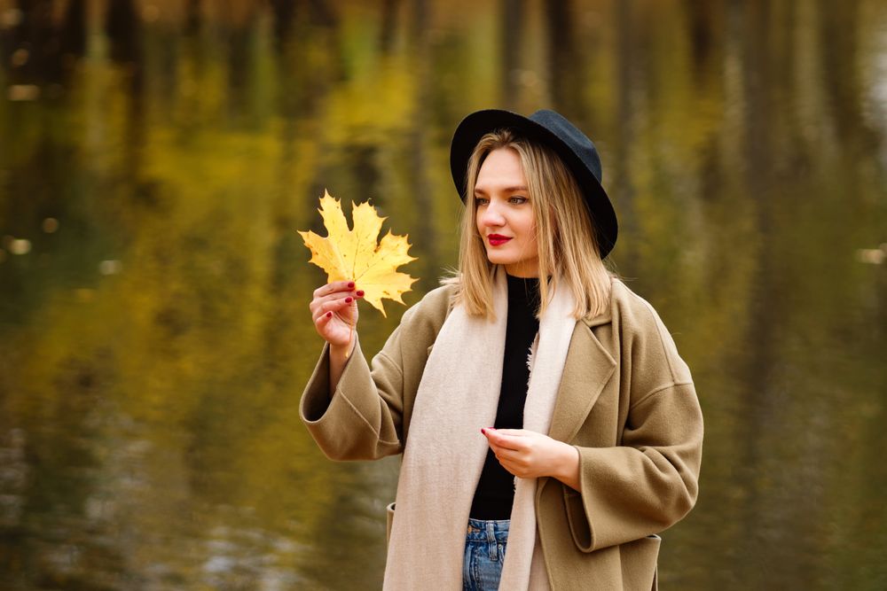 Woman during autumn season