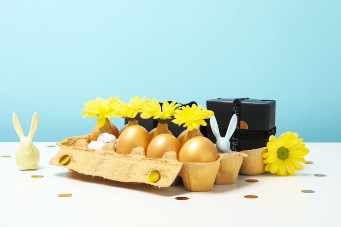 Pension rewards, returns and investment funding concepts, golden eggs