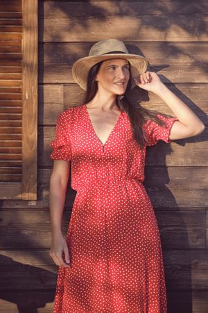 Stylish woman in summer dress