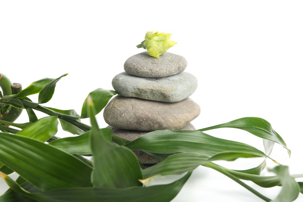 Zen, Relaxation, Harmony and Balance concept, isolated on plain background