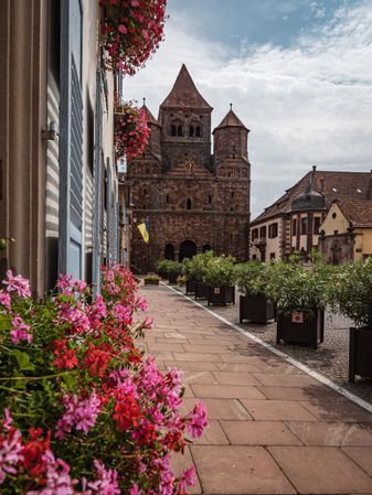Old streets and medieval village Marmoutier, Alsace