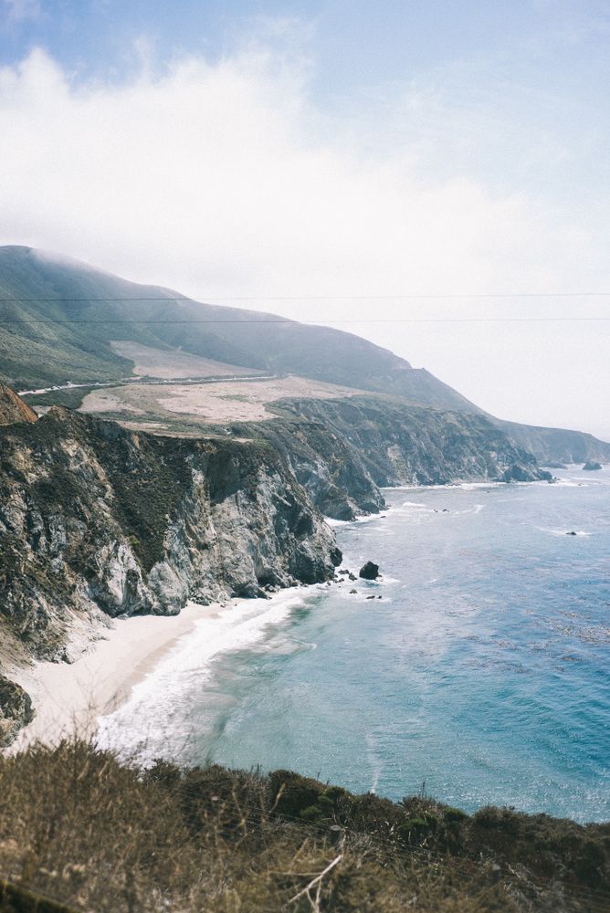 Rocky cliffs over Californian coast