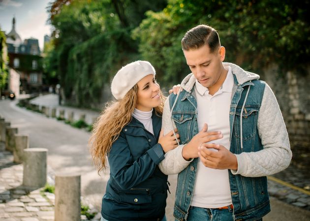Happy couple getting engaged