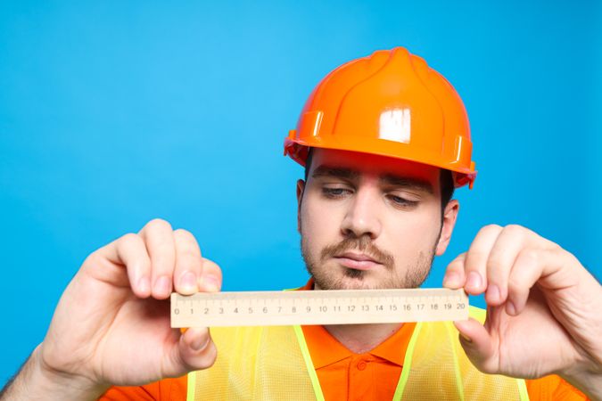 Young man civil engineer in safety hat