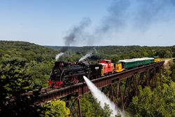 A steam train operated by the Boone & Scenic Valley Railroad, Boone County, Iowa y0vWd5