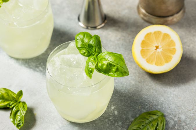 Refreshing Boozy Basil Gin Smash