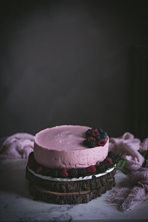 Strawberry tart on table