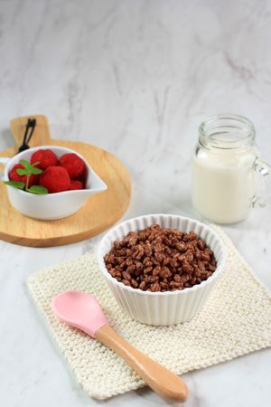 Rice Crispy Chocolate on Bowl
