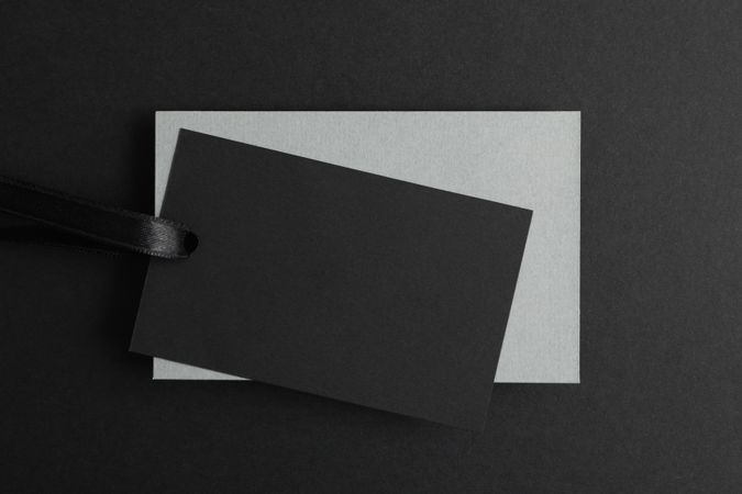 Sale tags on dark background, space for text