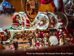 Christmas snow globes in the streets of Strasbourg, France 5orJm0