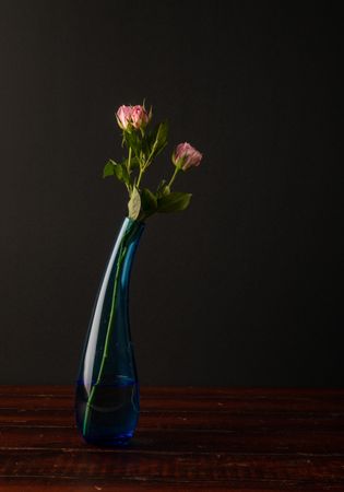 Pretty flowers in glass vase