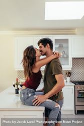 Couple in love kissing at home 49w7y0