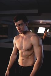 young fitness man posing