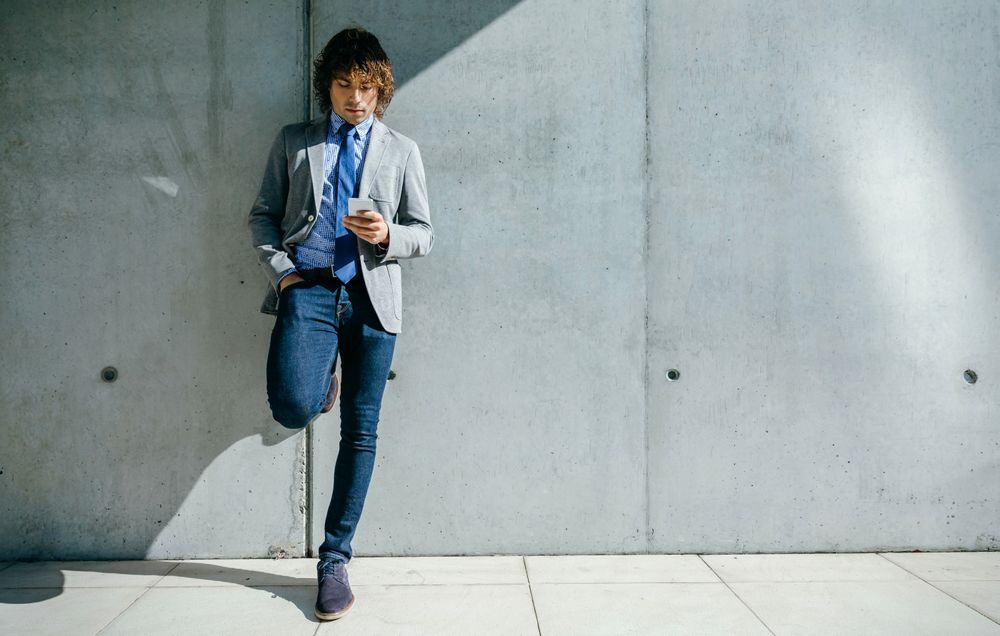 Businessman using mobile