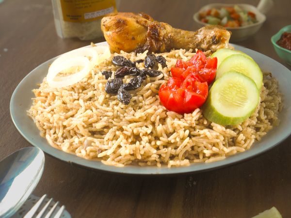 Kebuli rice, traditional middle eastern food