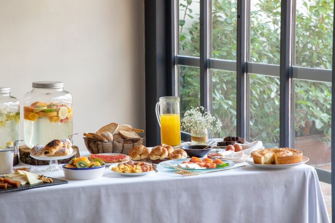 Tasty breakfast with vitamin food at home