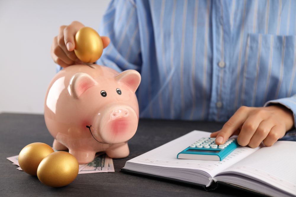 Concept of wealth and retirement - golden eggs